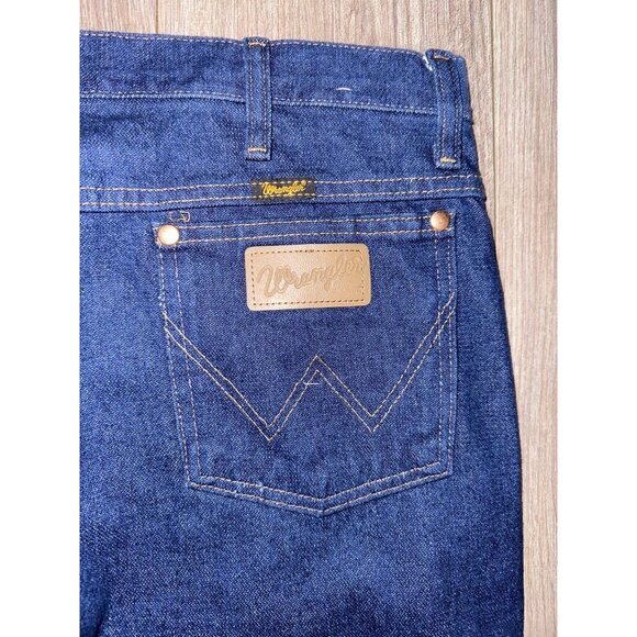 A7 Wrangler Classic Jeans Mens Size 34 x 34 Rodeo Cowboy Riding Leather Patch - Picture 5 of 7
